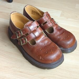 Vintage Dr. Martens Mary Janes 8065 Brown Leather Size 5 UK